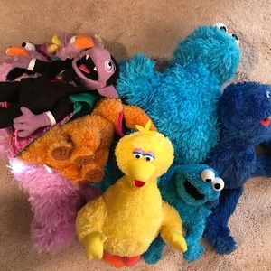 Lot of Preowned Sesame Street stuff animals